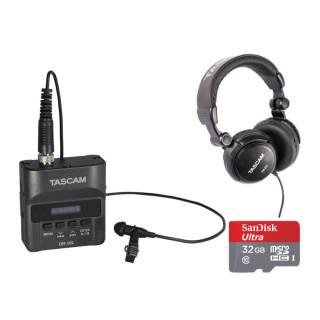 Tascam DR-10L Digital Recorder with Tascam TH-03 Headphones and 32GB SD Card