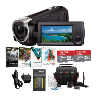 Sony HDR-CX405 Handycam Camcorder with Two 32GB Cards and Li-ion Battery Bundle