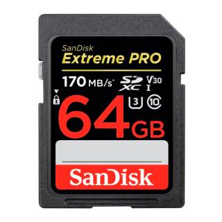 SanDisk 64GB Extreme PRO 170 MB/s UHS-I SDXC Memory Card