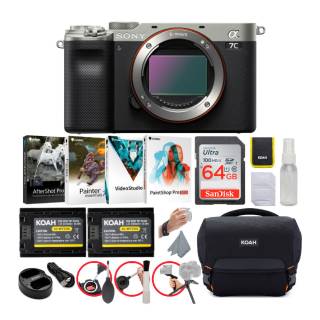 Sony Alpha a7C Full-Frame Compact Mirrorless Camera Body (Black) Essentials Bundle
