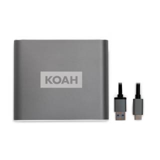 KOAH Pro Type-C XQD Reader - Compact Aluminum Shell , Type-C Connector, USB3.1, 5Gbps - Includes 2 cables
