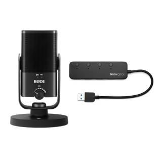 Rode NTUSB-MINI USB Microphone with Detachable Stand, Pop Filter & Headphone Amp w/ USB 3.0 Hub