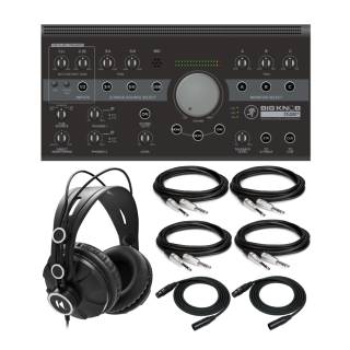 Mackie Big Knob Studio+ 4x3 Studio Monitor Controller and Interface Bundle with Headphones and Cables