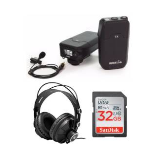 Rode RodeLink FM Wireless Filmmaker System Bundle with Knox Gear Closed-Back Headphones & 32 GB SD Card