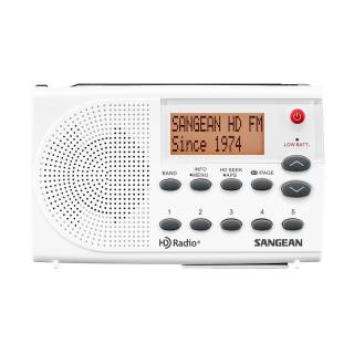 SANGEAN SG-108 HD Radio/FM-Stereo/AM Pocket Radio - White/Gray