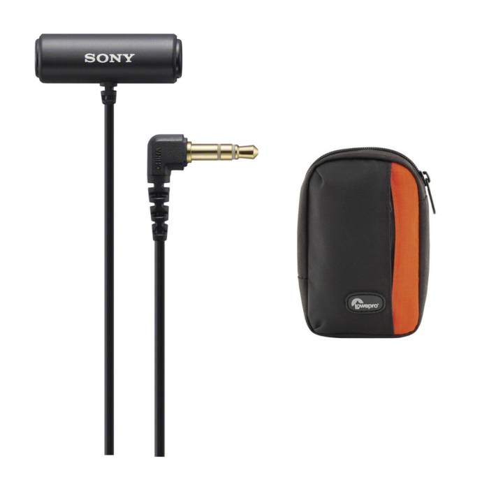 Sony ECM-LV1 Compact Stereo Lavalier Microphone with Case