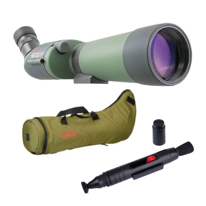 Kowa 82mm Angled Spotting Scope with Water-Resistant Case, Zoom Eyepiece, and Lens Pen