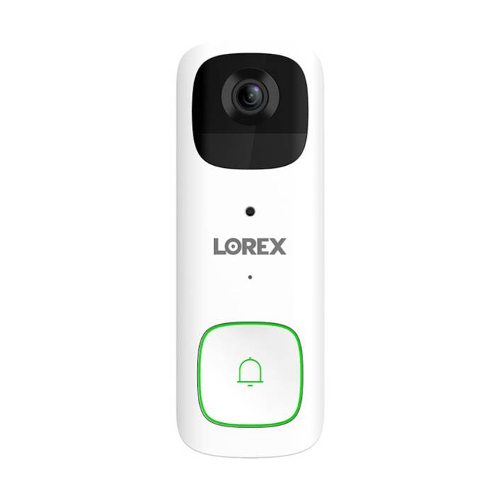 Lorex 2K Battery Video Doorbell with Color Night Vision, Person Detection, and 2-Way Talk (White)
