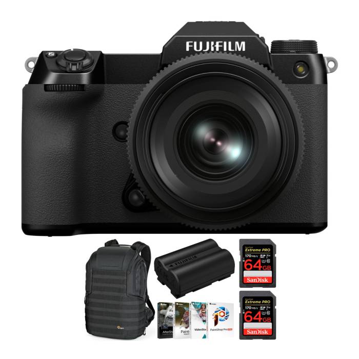 Fujifilm GFX 50S II Medium Format Mirrorless Camera with 35-70mm + Lens Lowepro BP 450 AW II Camera & Accessory Bundle