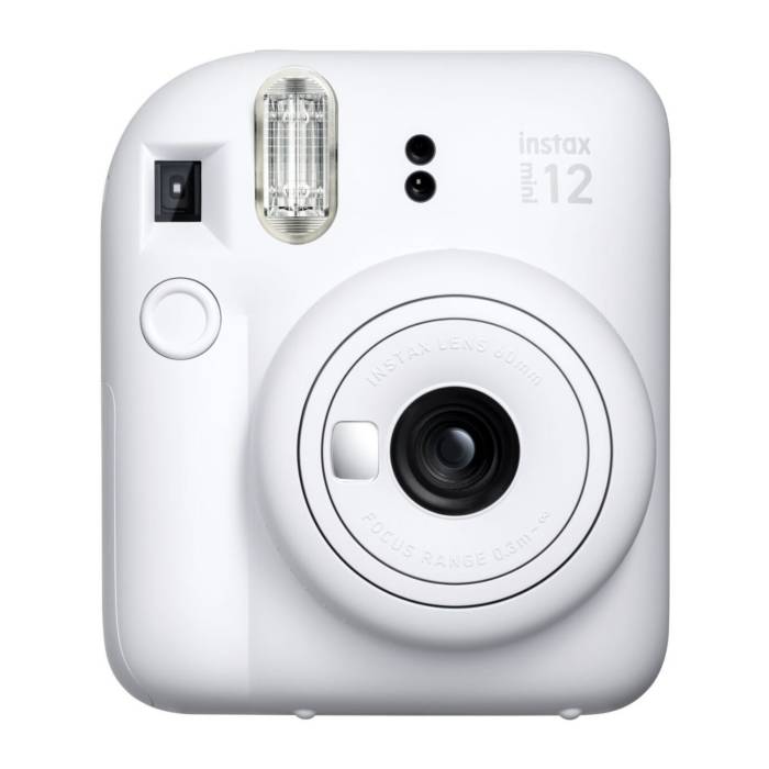 Fujifilm Instax Mini 12 with 60mm Instax Mini Lens, Lightweight and Compact (Clay White)