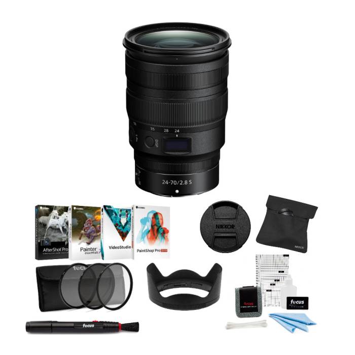 Nikon Nikkor Z 24-70mm f/2.8 S Lens with Filters, Software and Accessory Bundle