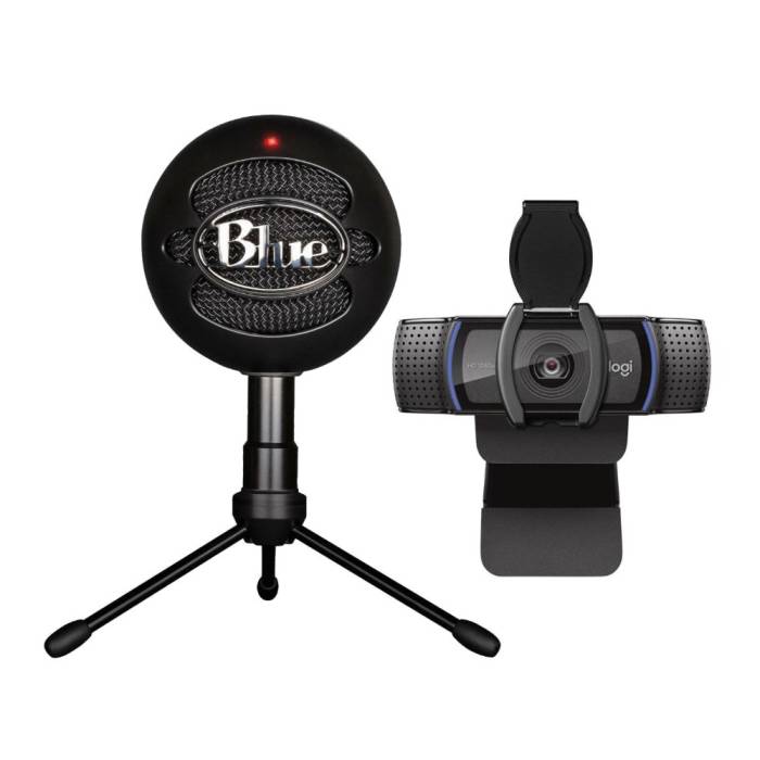 Blue Microphones Snowball Ice USB Microphone (Black) With Logitech C920S Pro HD Webcam