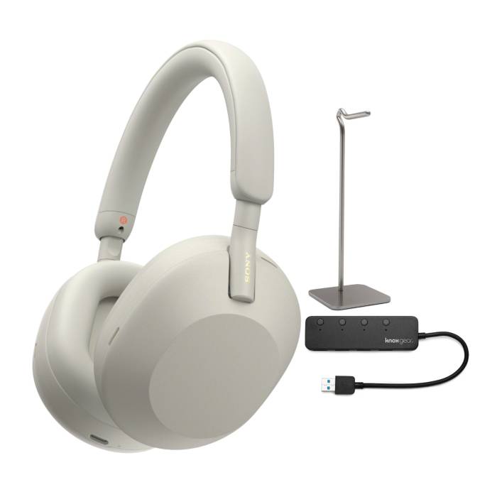 Sony WH-1000XM5 Wireless Noise Canceling Headphones with USB Port and Stand