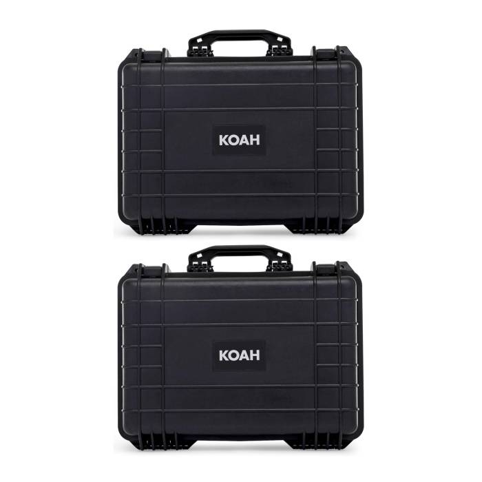 Koah Weatherproof Hard Case with Customizable Foam (18 x 14 x 7 Inch, 2-Pack)