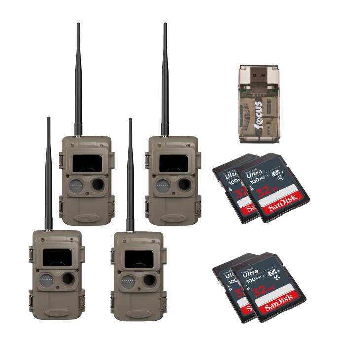 Cuddeback CuddeLink Wireless, 3rd Gen Sensor, LowGlow IR LED Camera with Antenna (LL-2A) 4-Pack