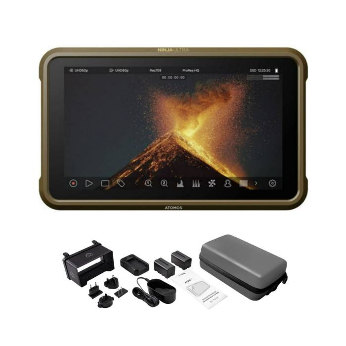 Atomos Ninja Ultra 5.2" 4K HDMI Recording Monitor, Accessory Kit (Batteries, Charger, Sun Hood, Case