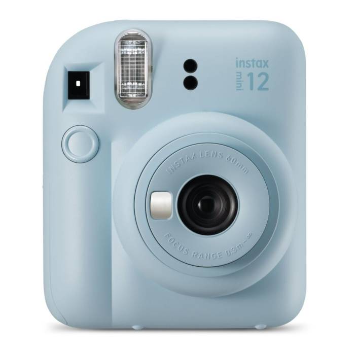 Fujifilm Instax Mini 12 with 60mm Instax Mini Lens, Lightweight and Compact (Pastel Blue)