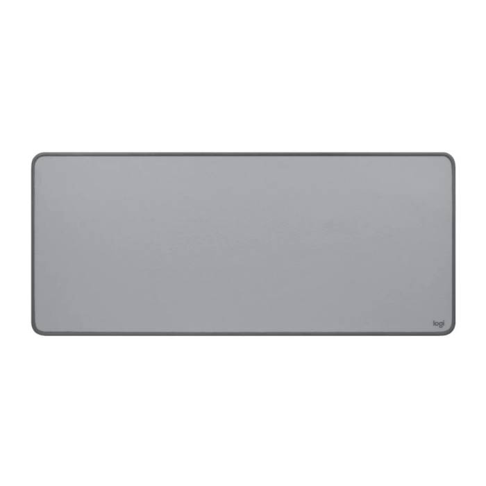 Logitech Studio Series Spill-Resistant Flat-Stitched Desk Mat with Anti-Slip Base (Mid Gray)