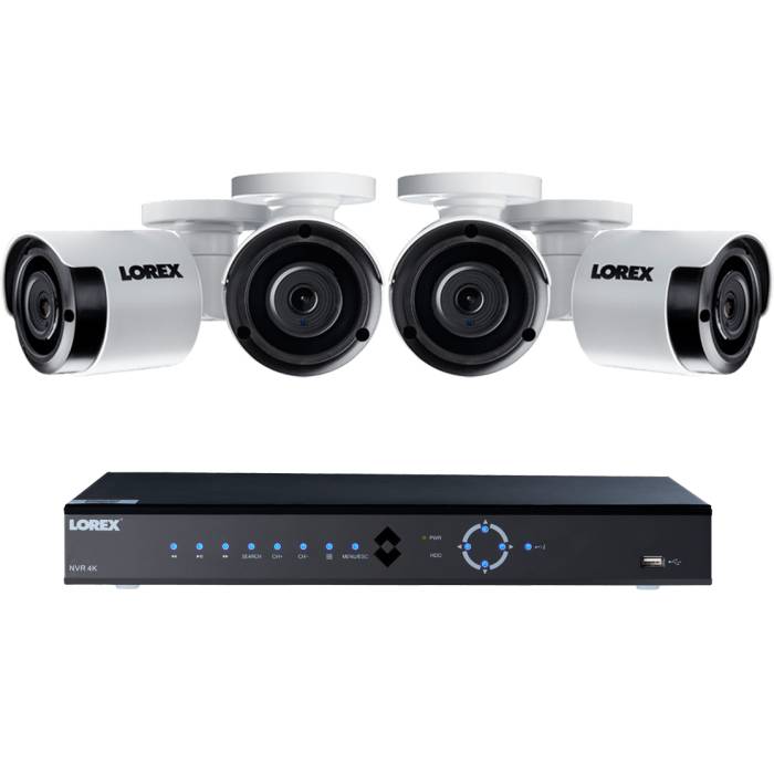Lorex 8ch 4K Ultra HD IP NVR 2TB Security System with Four 2K (5MP) IP Cameras