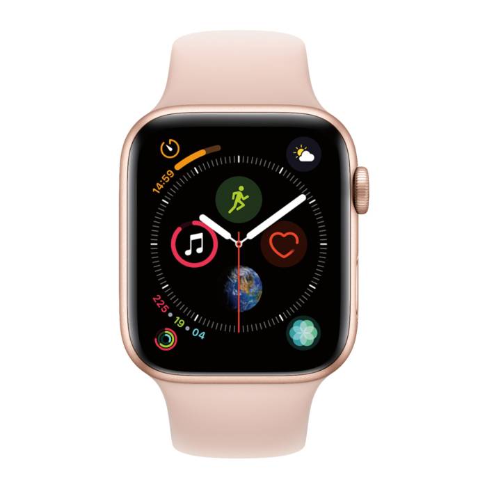 Apple Watch Series 4 (GPS + Cellular, 44mm, Gold Aluminum, Pink Sand Sport Band)