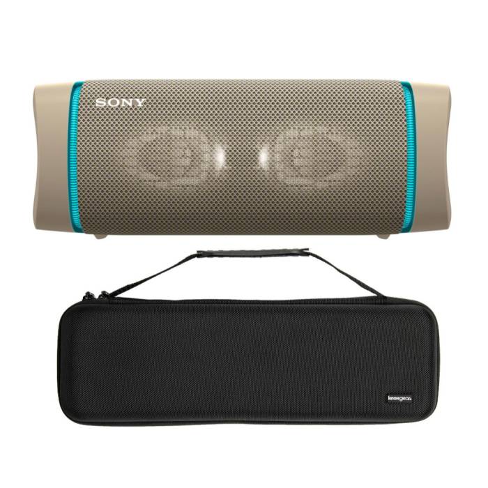 Sony SRSXB33 EXTRA BASS Bluetooth Wireless Portable Speaker (Taupe) with Knox Gear Hardshell Case Bundle