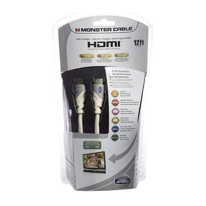 Monster Cable High Performance 24-Carat HDMI Cable (12-feet)