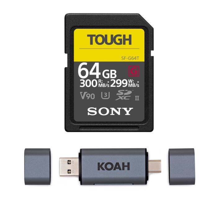 Sony 64GB UHS-II Tough G-Series SD Card bundle