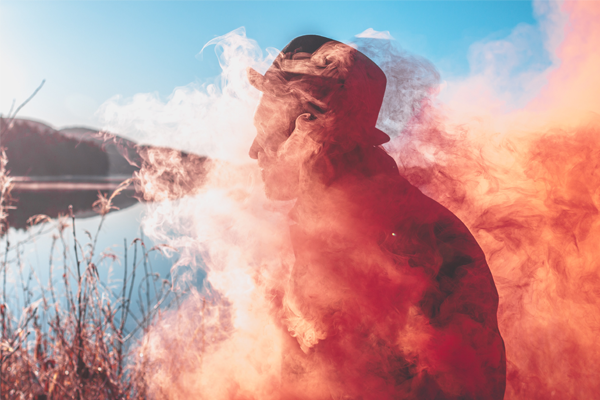 A smoke bomb photograph captured in Norway