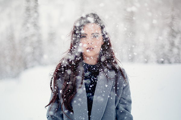 A winter photography portrait image